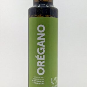 Botella de aceite de oliva virgen extra con oregano